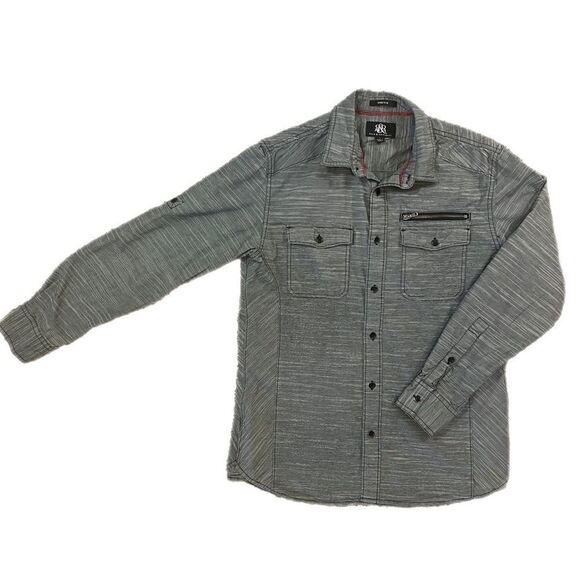 Rock & Republic Black and White Striped Button Up Shirt. Size S. Great Condition - Picture 1 of 7